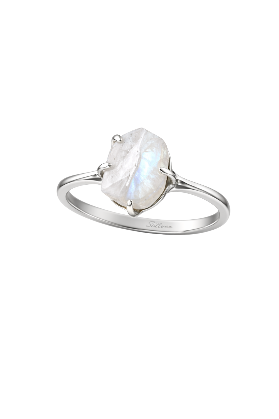 Raw Moonstone Ring Handmade Sterling Siver Ring, Gift for Her