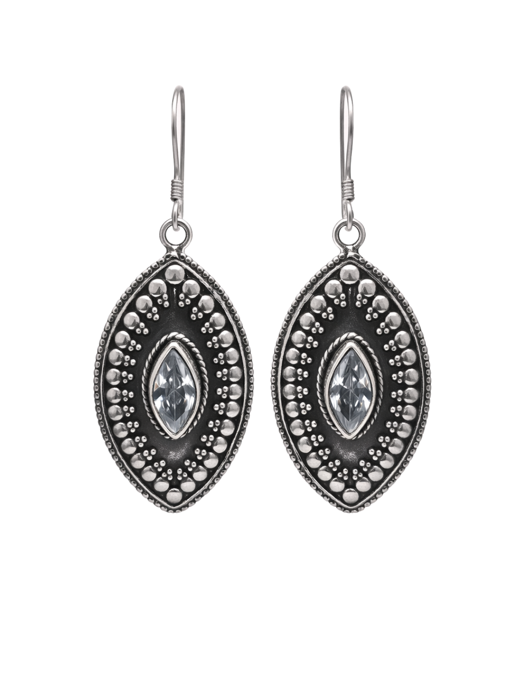 Black Onyx Drop Earrings 925 Sterling Silver Handmade Gemstone Jewellery