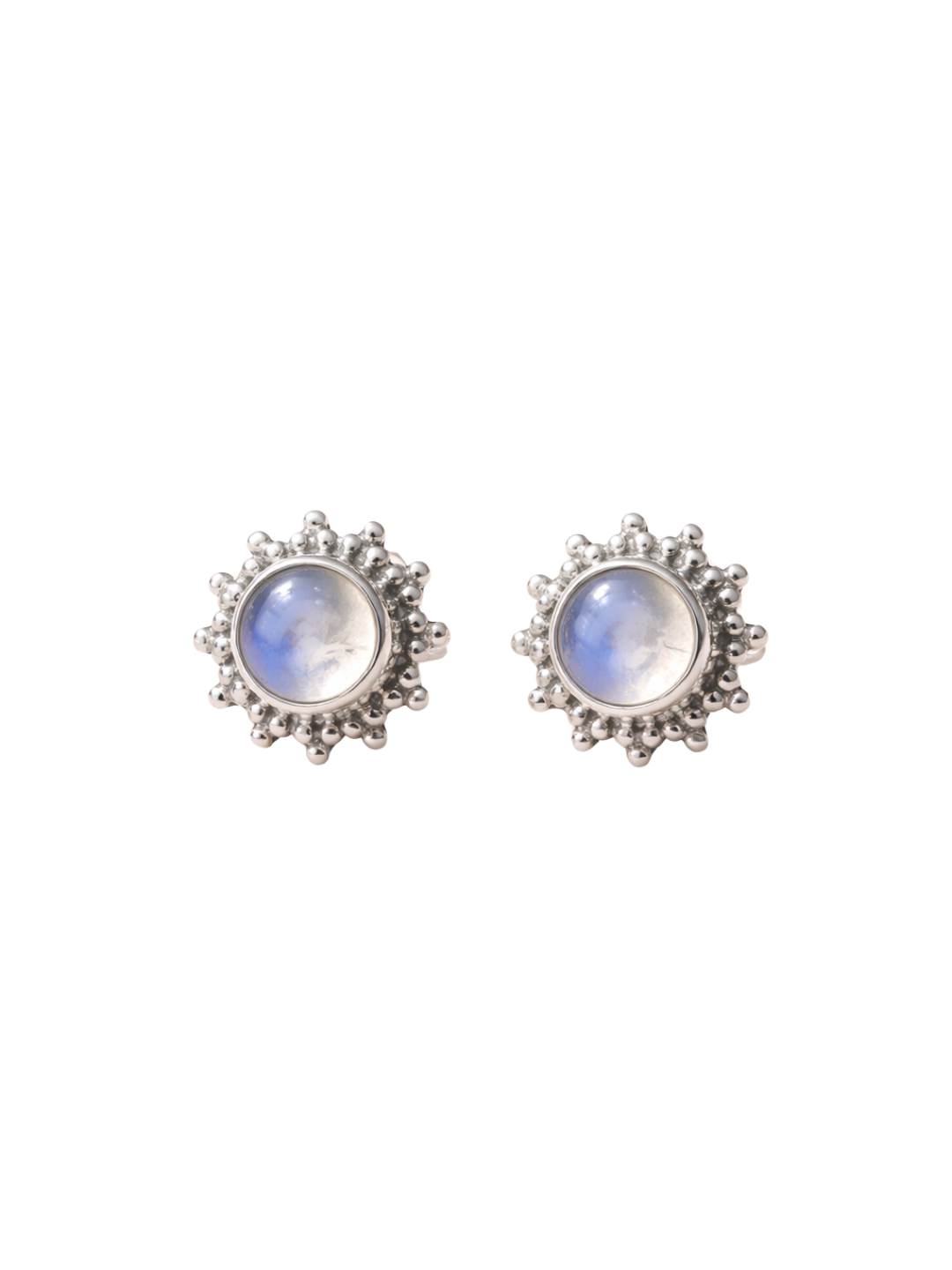 Rainbow Moonstone Sterling Silver Earrings Handmade Gemstone Jewelry