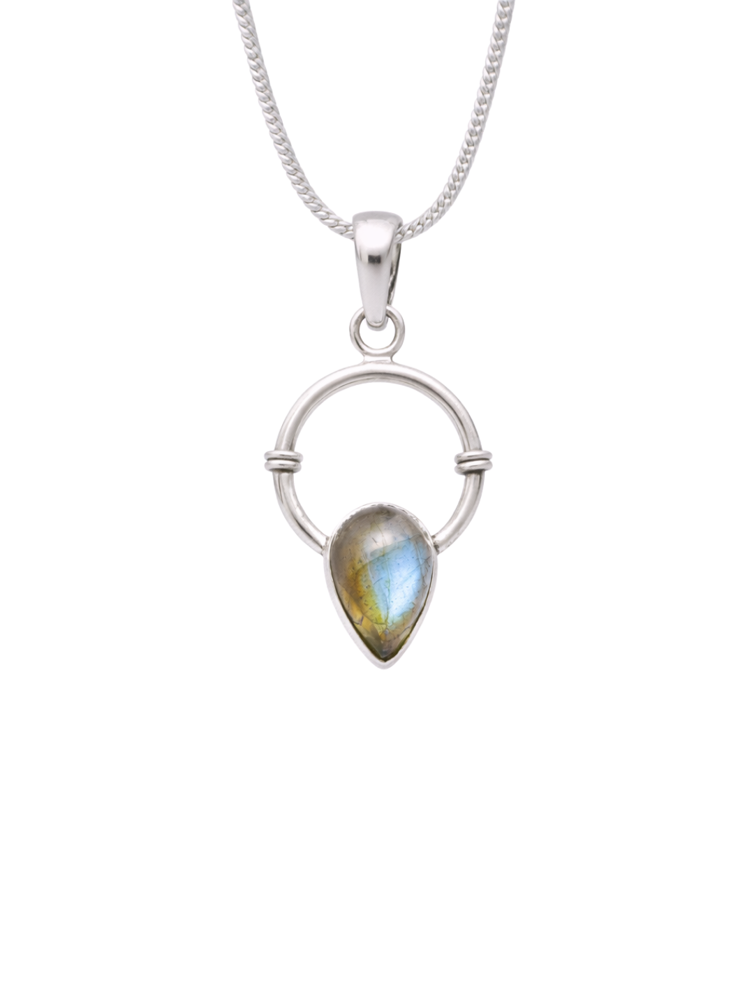 Labradorite Aurora Drift Teardrop Pendant
