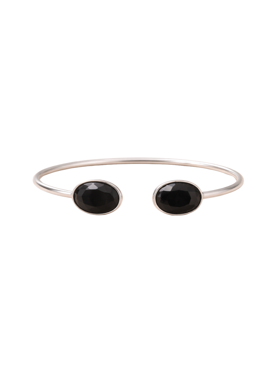 Black Onyx Sterling Silver Bracelet - Handmade Adjustable Design