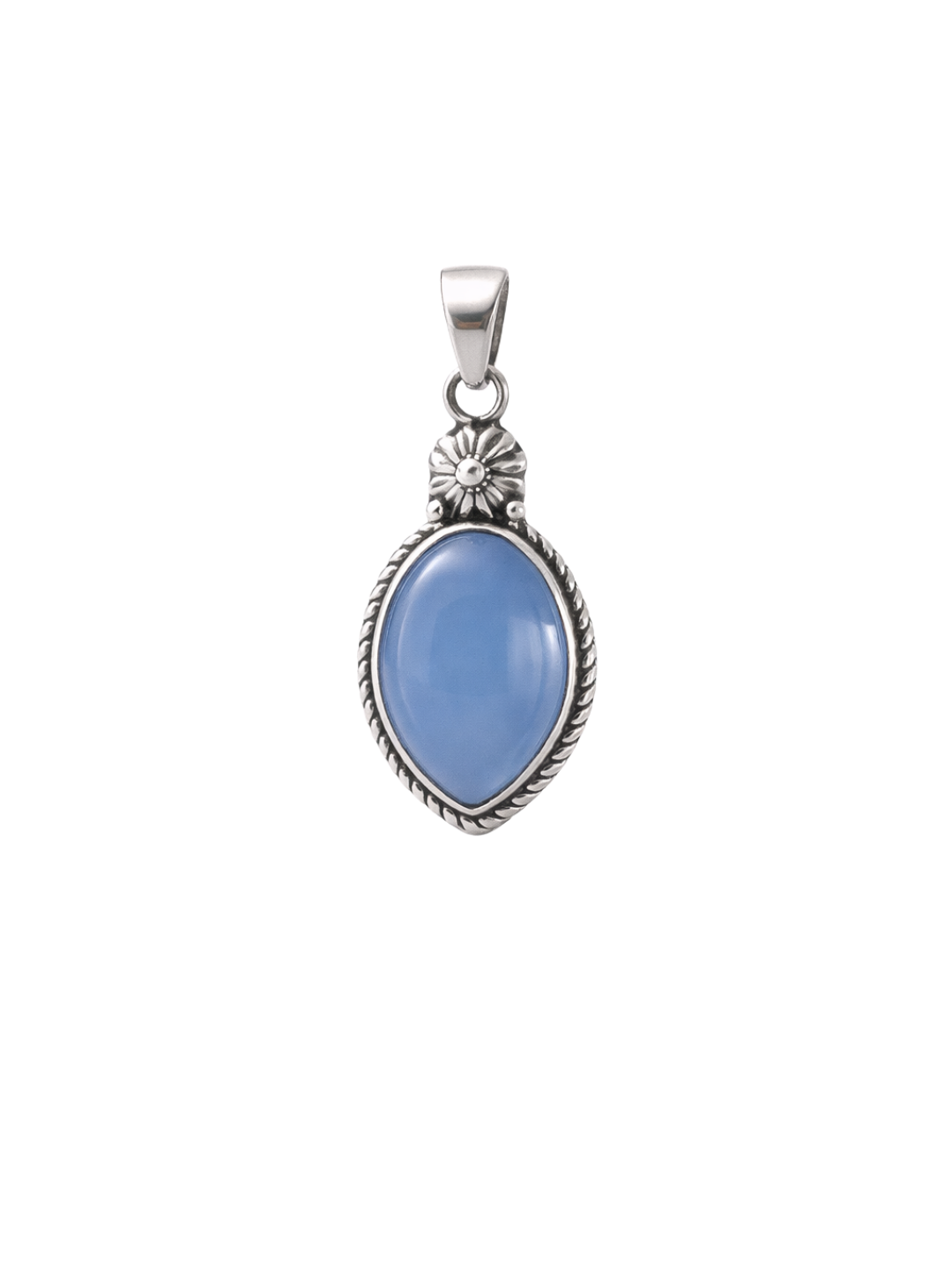 Handmade Chalcedony Pendant 925 Sterling Silver Minimalist Necklace