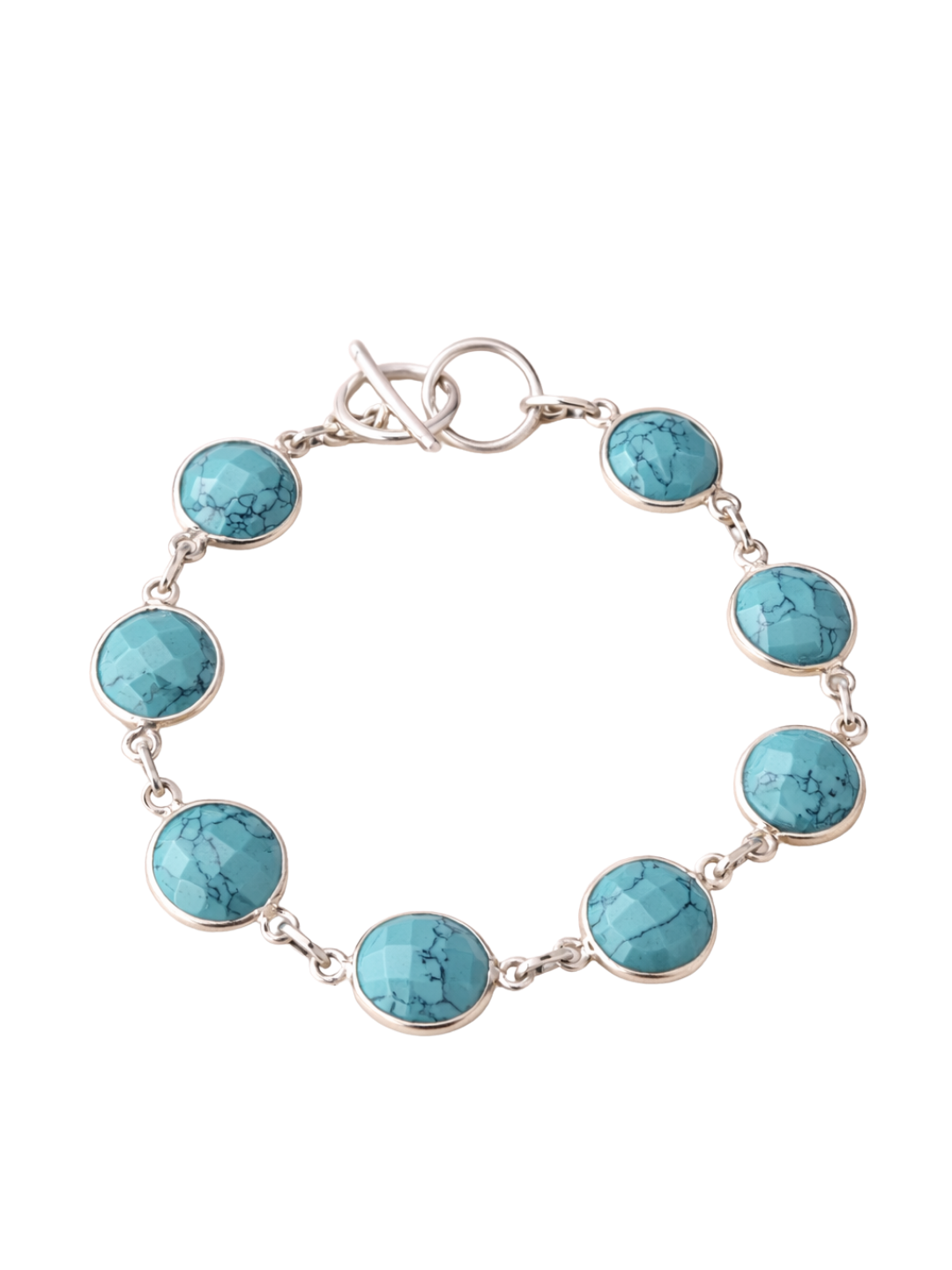 Handmade Turquoise Sterling Silver Bracelet Adjustable Fit