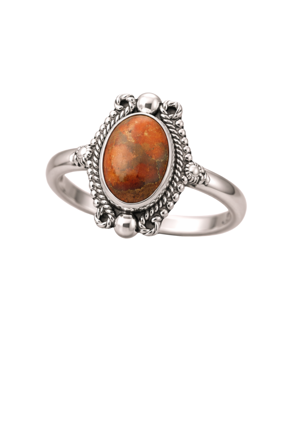 Handmade Copper Turquoise Ring Sterling Silver Women's Ring