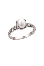 Freshwater Pearl Ring Handmade 925 Sterling Silver Minimalist Band
